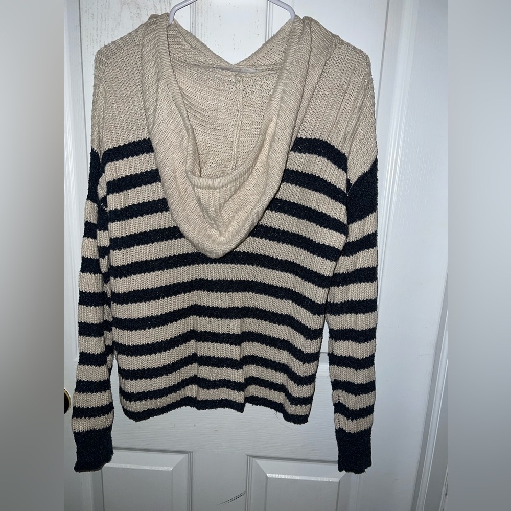 One Grey Day - Emerson Knit Striped Hoodie - Size Small​ - Picture 2 of 2